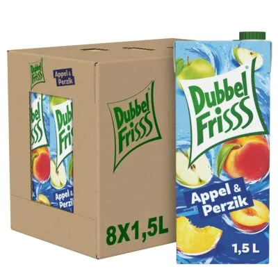Dubbelfrisss Appel & Perzik Pak (8x 1,5 liter)
