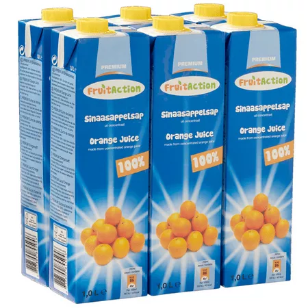 Fruit Action Sinaasappelsap (6x 1 liter)