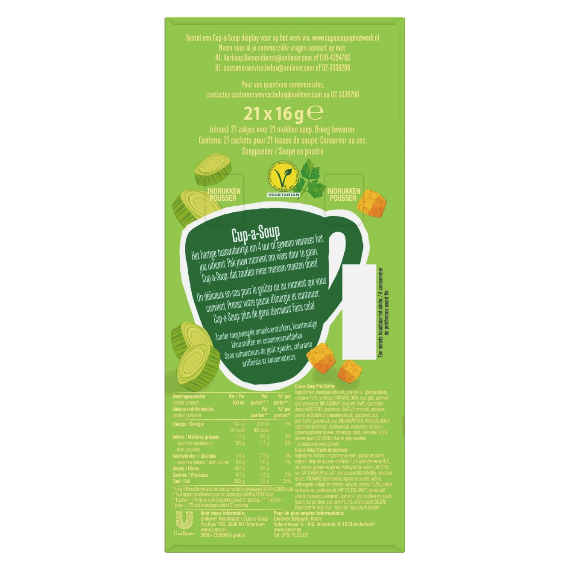Unox Cup-a-Soup Prei Crème (21x 175ml)