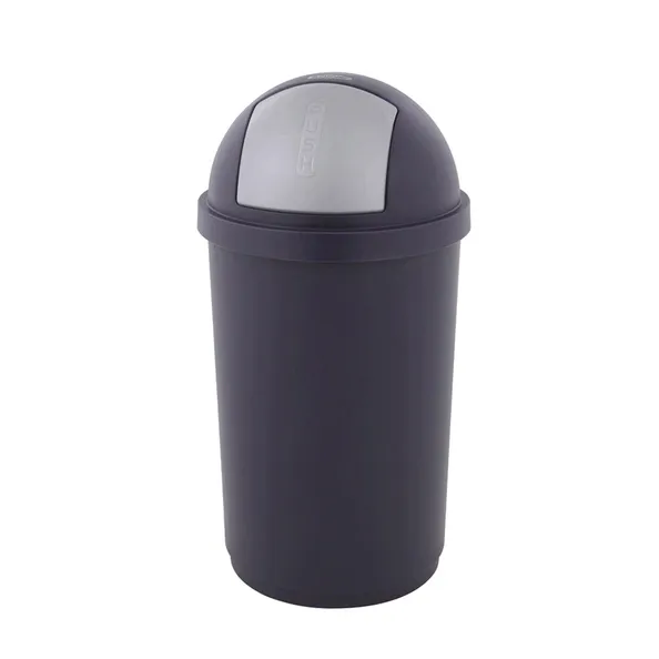 Afvalbak Met Pushdeksel Blauw/Zilver (45 liter)