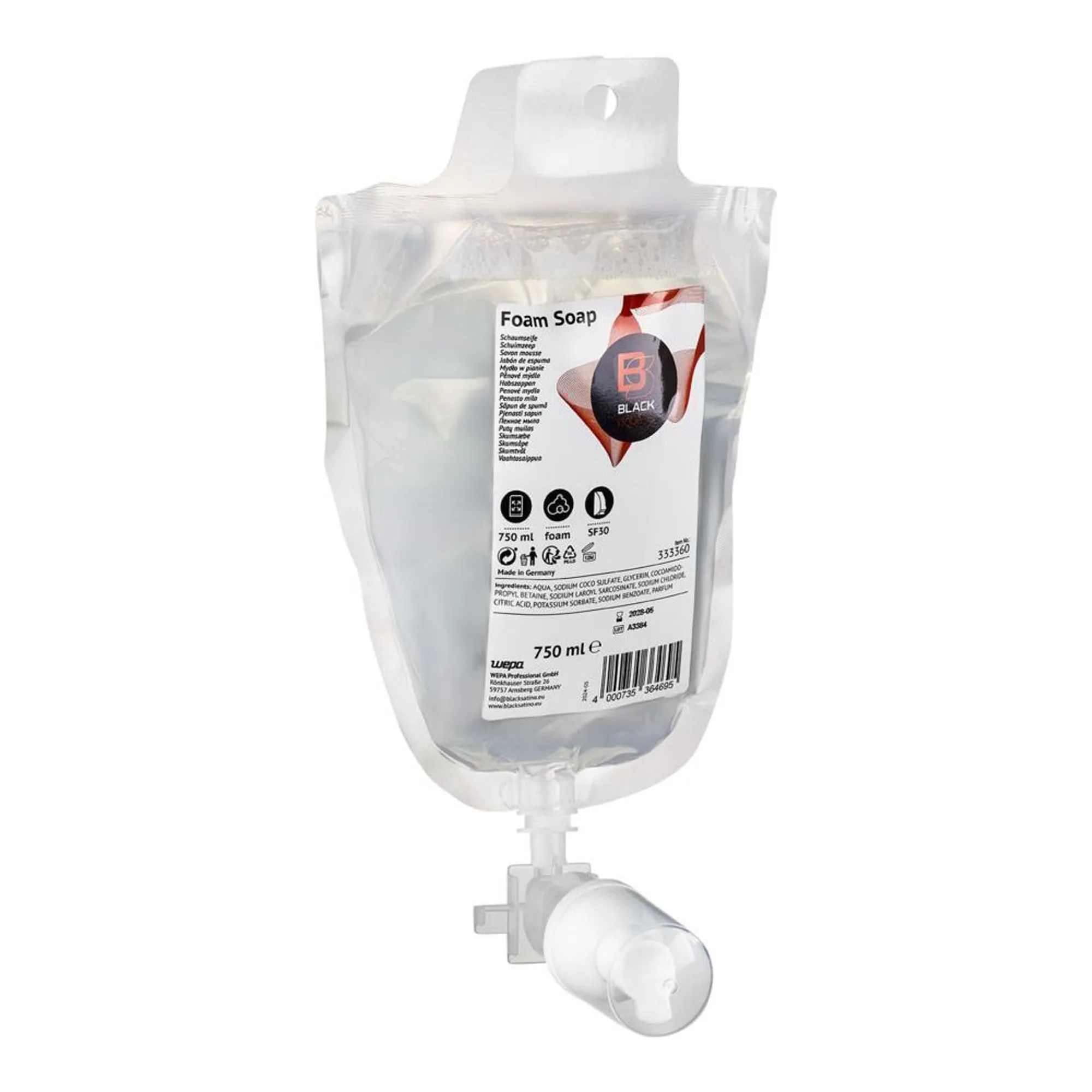 Satino Black Qlash Foamzeep Cartridge (6x750ml)