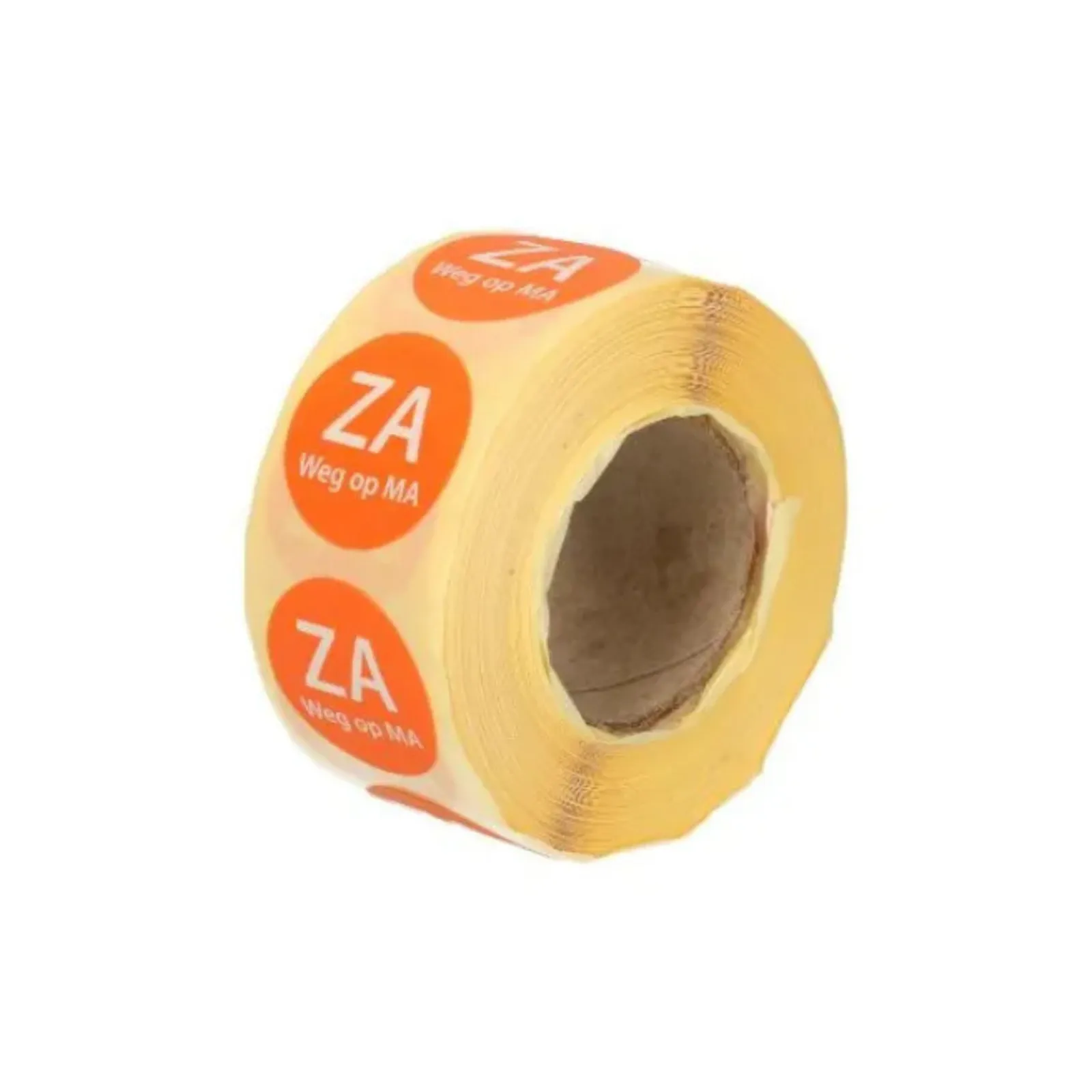 Rol stickers etiketten zaterdag maandag voorkant staand
