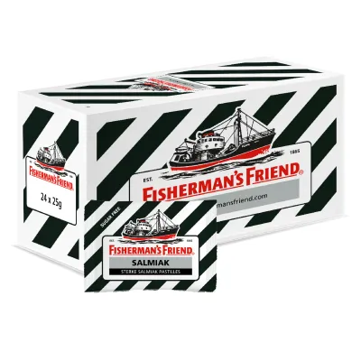 Fisherman’s Friend Salmiak Suikervrij Zwart (24x 25gr)