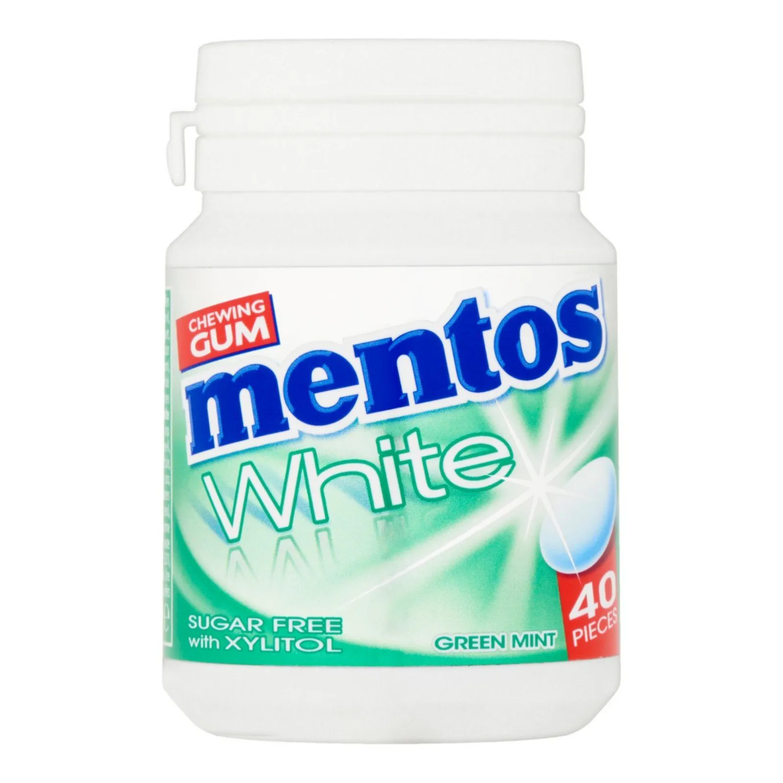 Mentos Kauwgom White Green Mint Bottle (6x 40 stuks)