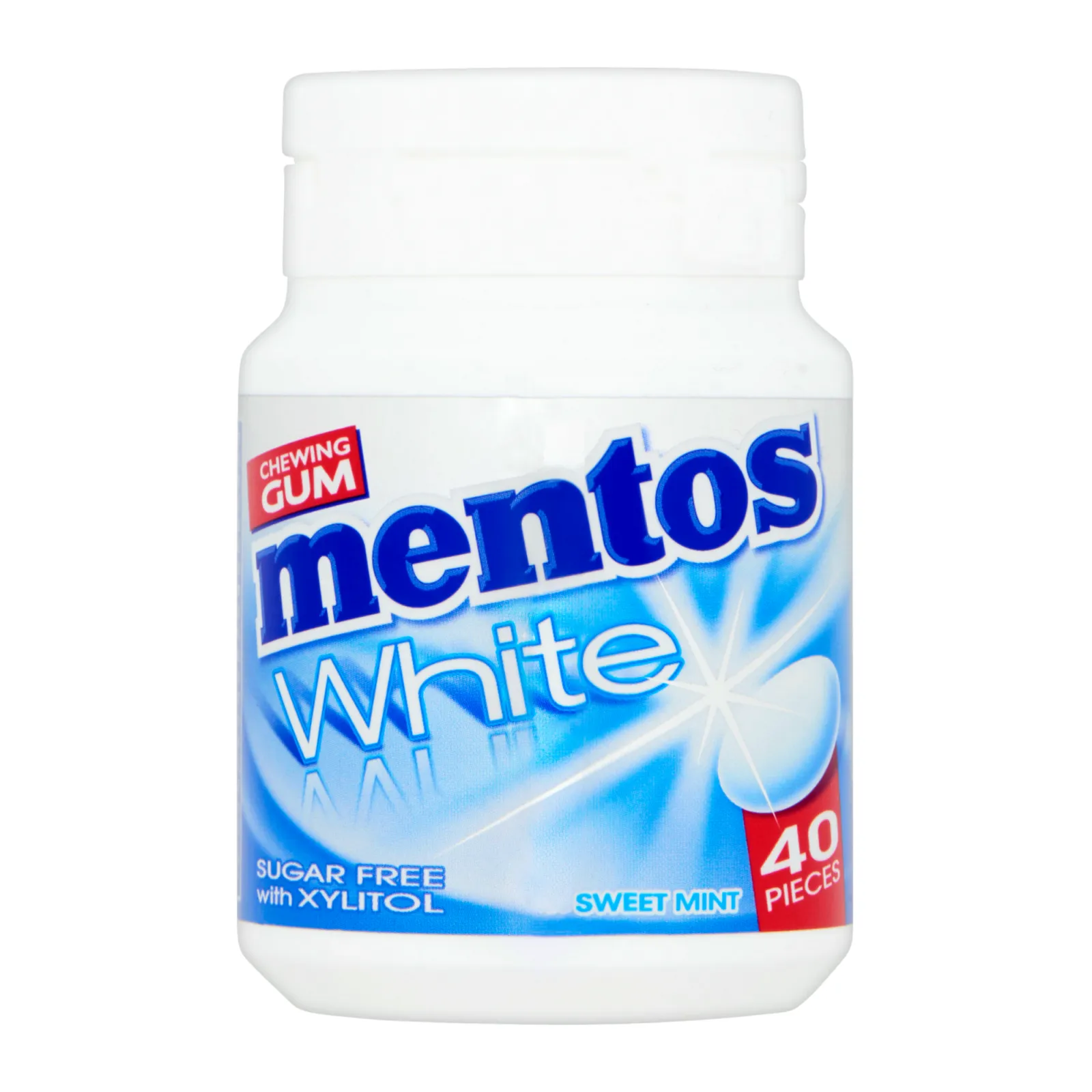 Mentos Kauwgom White Sweetmint Bottle (6x 40 stuks)