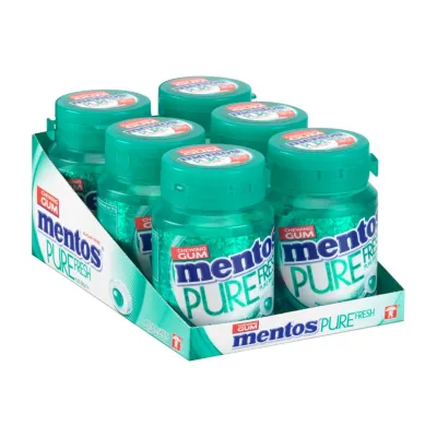 Mentos Gum Wintergreen Bottle (6x 30 stuks)