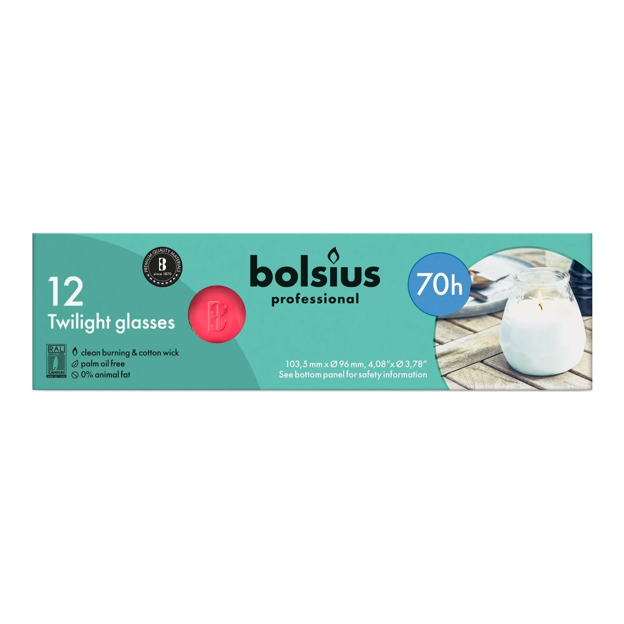 Bolsius Twilight Fuchsia Ø99x104 mm 70 uur (12 stuks)
