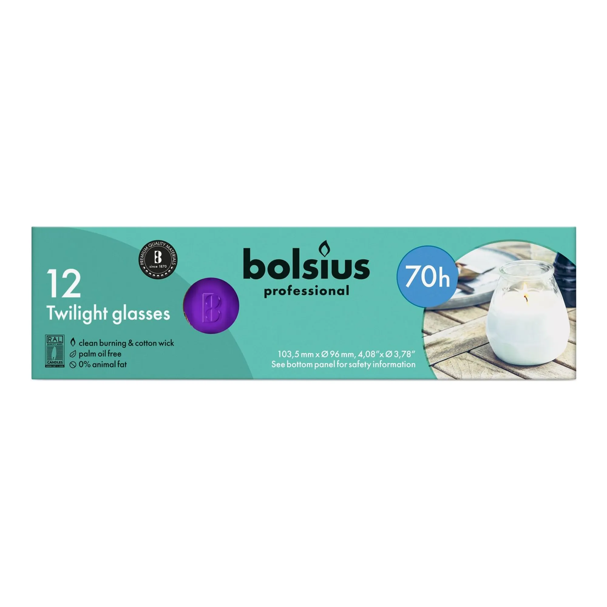 Bolsius Twilight Paars Ø99x104 mm 70 uur (12 stuks)