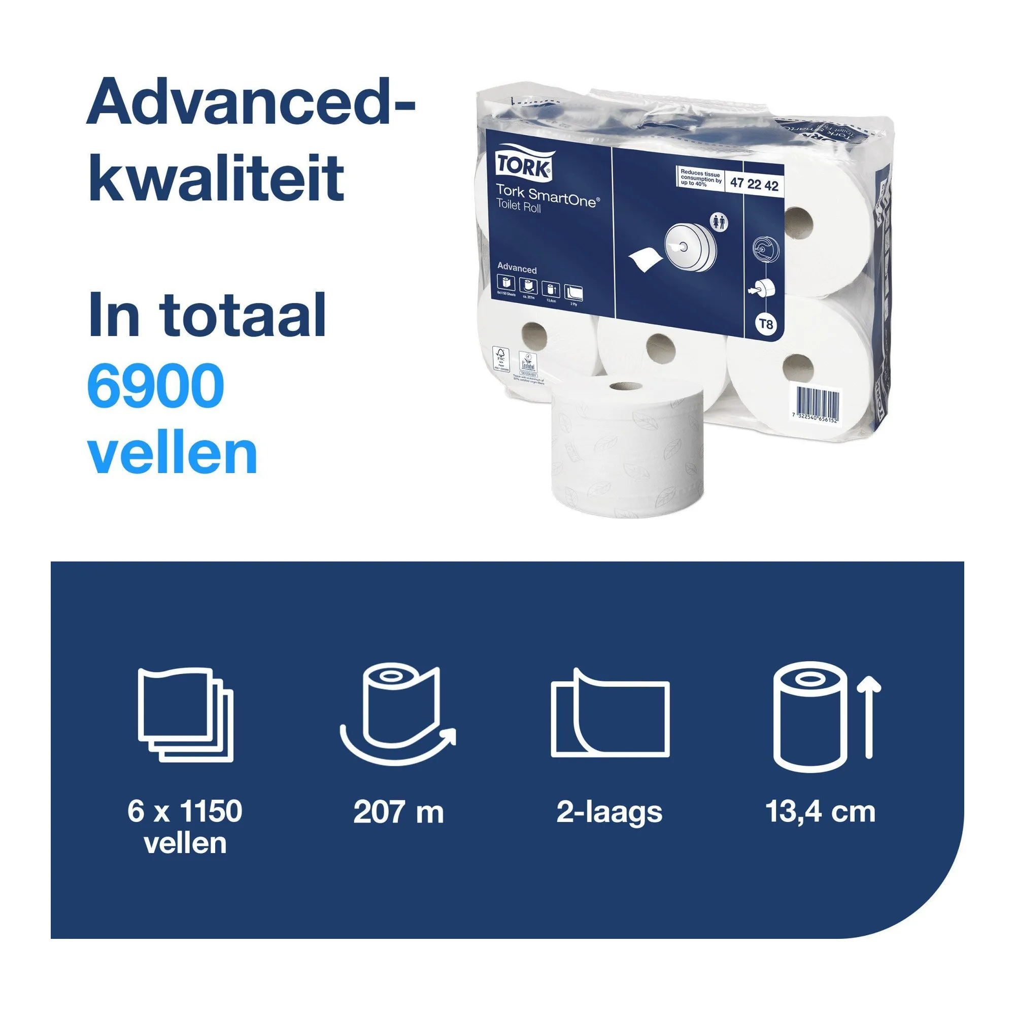 Tork Smartone Toiletpapier 2-laags (6x 1111 vel)