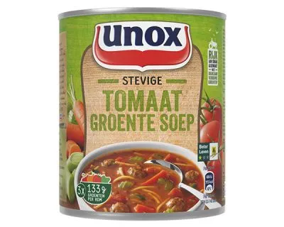 Voorkant Unox Tomaat groentesoep blik