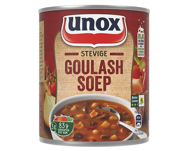 voorkant Unox Goulashsoep blik