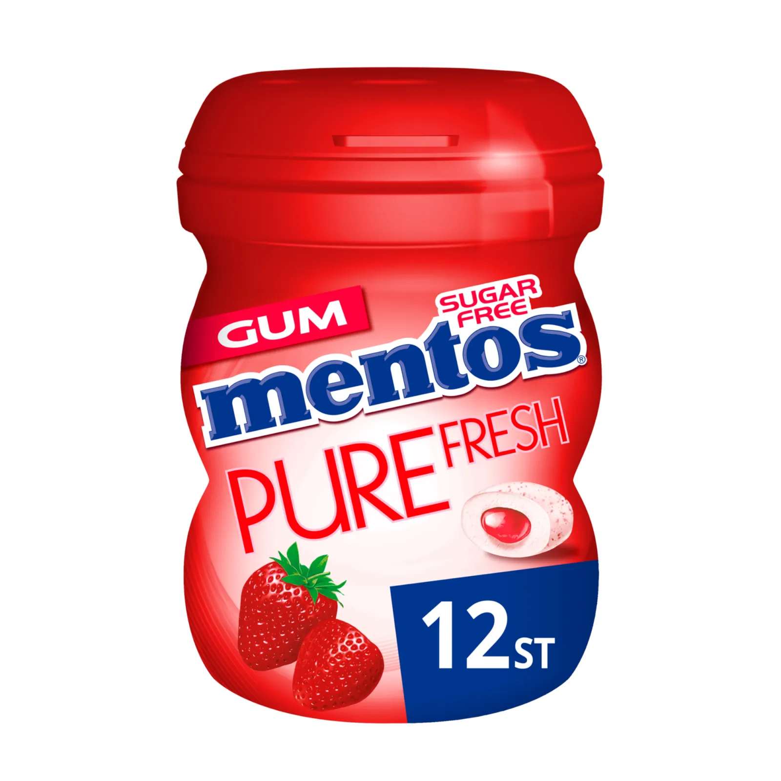 Mentos Kauwgom Pure Fresh Strawberry Mini (10x 12 stuks)