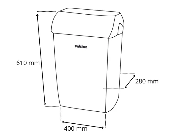 Satino Afvalbak Wit (43 liter)
