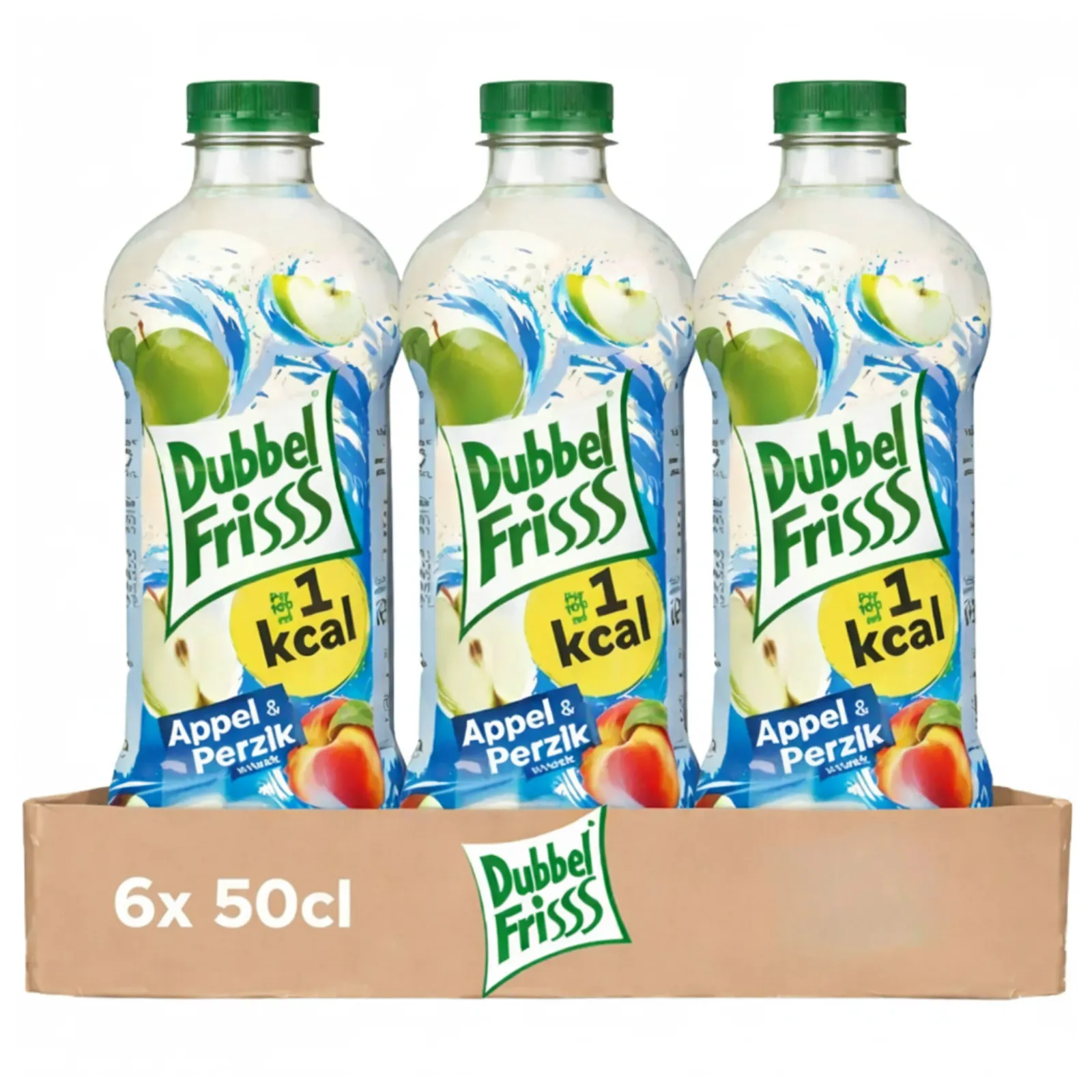 Dubbelfriss flesjes tray frisdrank voorkant
