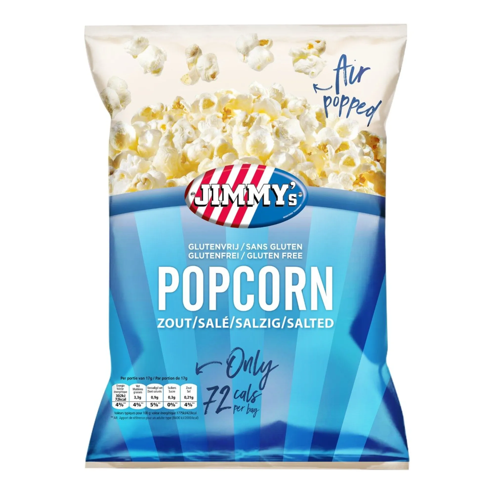 Jimmy’s Popcorn Zout Mini Bag (21x 17gr)