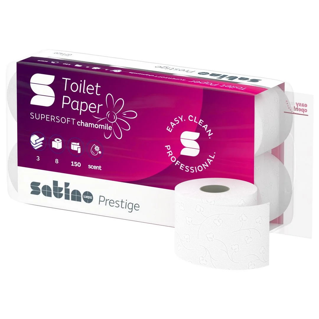 Satino HiLine Kamille Toiletpapier Kleinrollen 3-laags (8×150 vel)