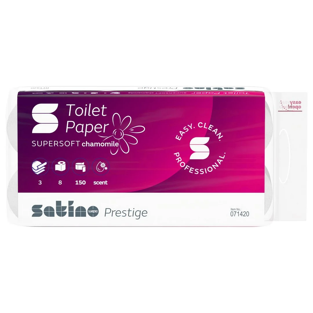 Satino HiLine Kamille Toiletpapier Kleinrollen 3-laags (8×150 vel)