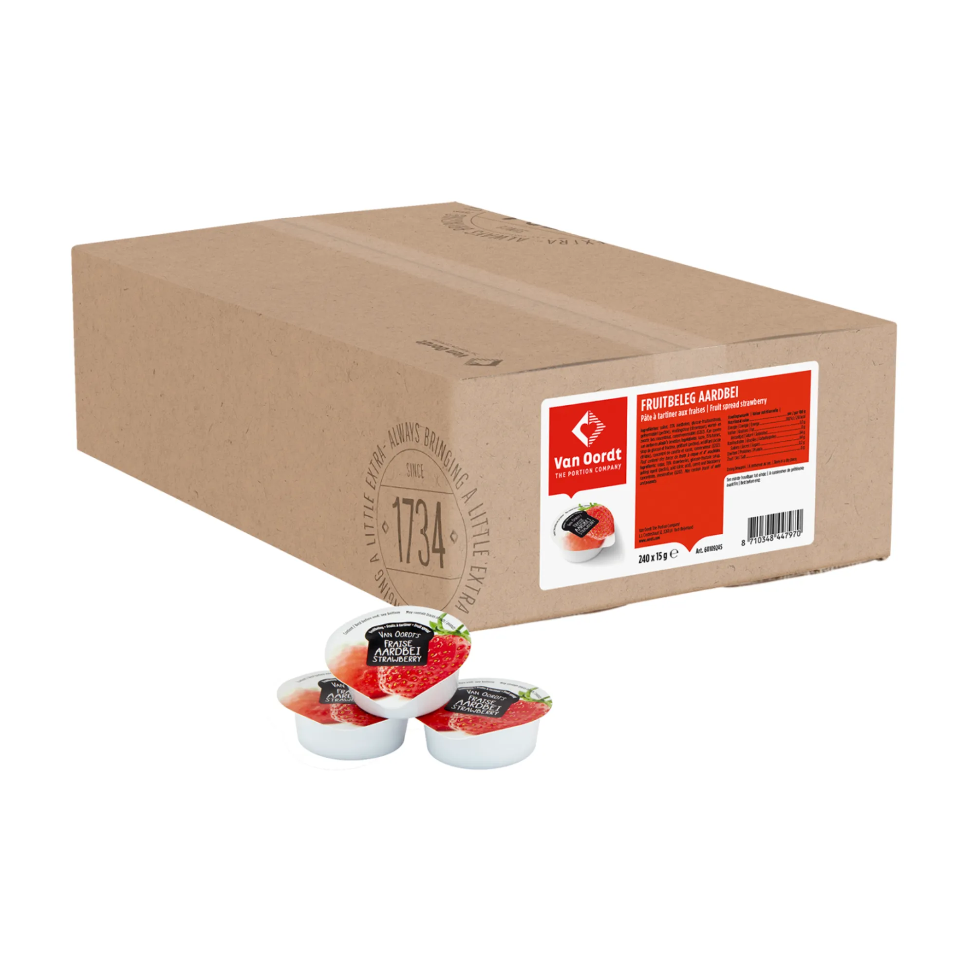 Jam Aardbei Cups (240x 15gr)