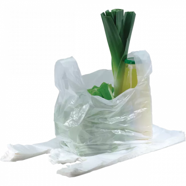 Plastic draagtassen zware kwaliteit wit 37×44/4 cm (500 stuks)