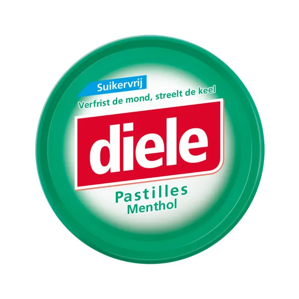 Diele Pastilles Menthol Suikervrij Blikje (10x 50gr)