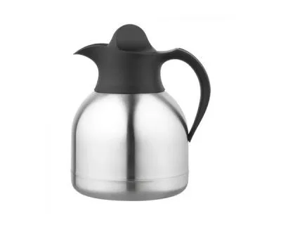 Isoleerkan Roestvrijstaal Zwarte Dop (1 liter)