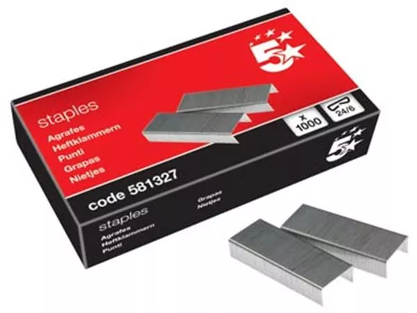STAR nietjes 24/6, verzinkt, doos (1000 nietjes)