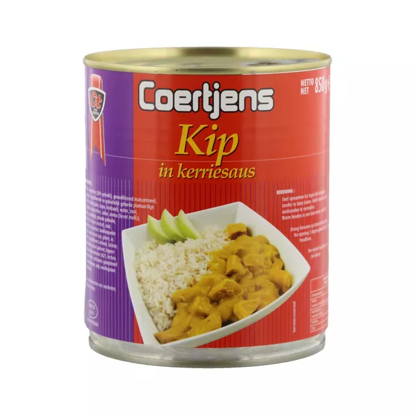 Coertjens kip in kerriesaus (850 gr)