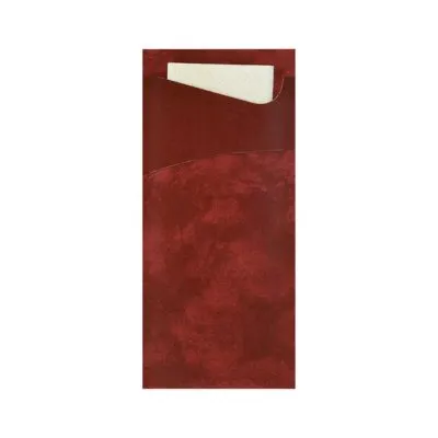 Duni sacchetto bordeaux met 2 laags champagne servet (100 stuks)