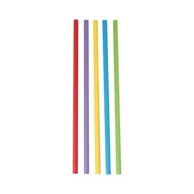 Drinkrietje assorti papier 200×6 mm FSC (250 stuks)