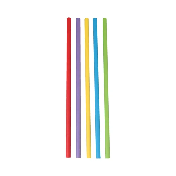 Drinkrietje assorti papier 200×6 mm FSC (250 stuks)