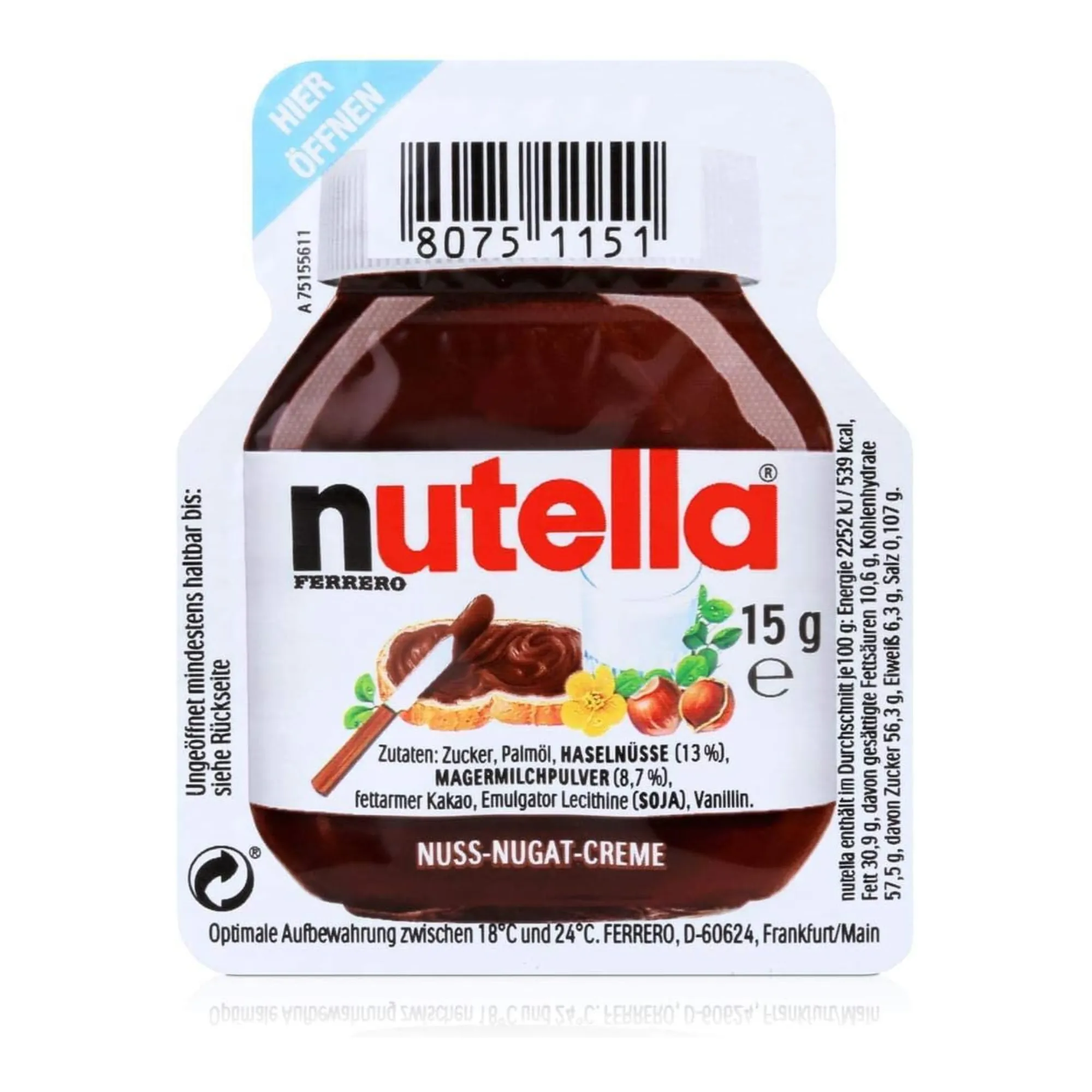 Nutella Hazelnootpasta Cups (120x 15gr)