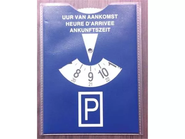 Parkeerschijf in transparante etui, blauw