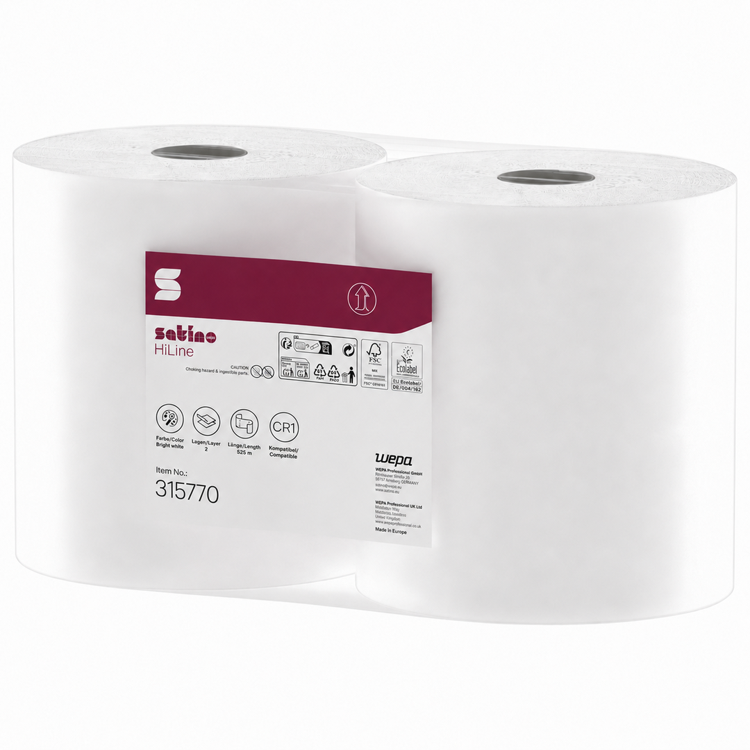 Satino comfort industrierol wit 2 laags (2 rollen à 525 meter)