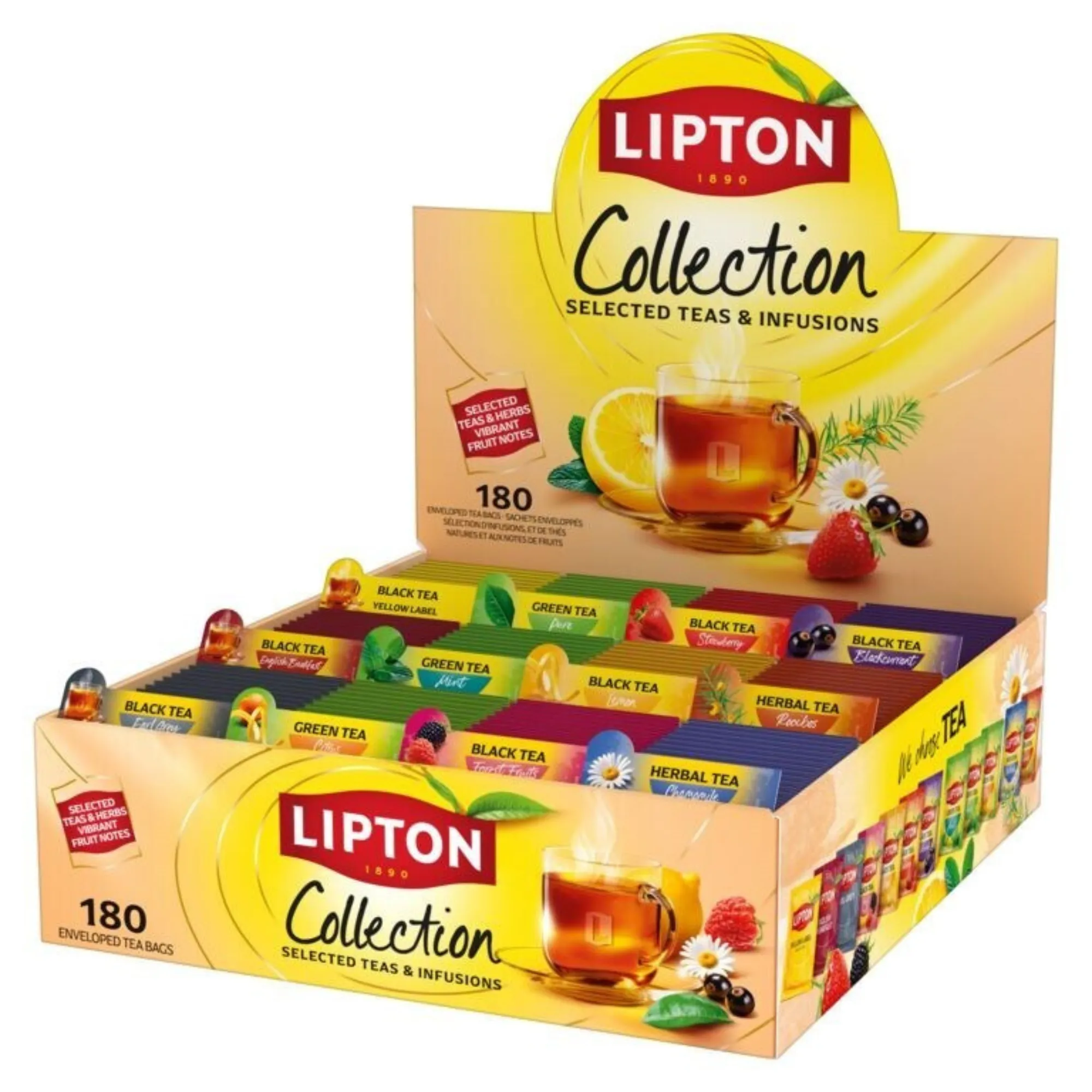Lipton Feel Good Selection Thee Variety Pack assortimentsdoos (180 stuks)