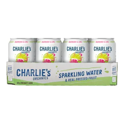 Charlie's Organics Sparkling Water Raspberry & Lime Bio (12x 33cl)