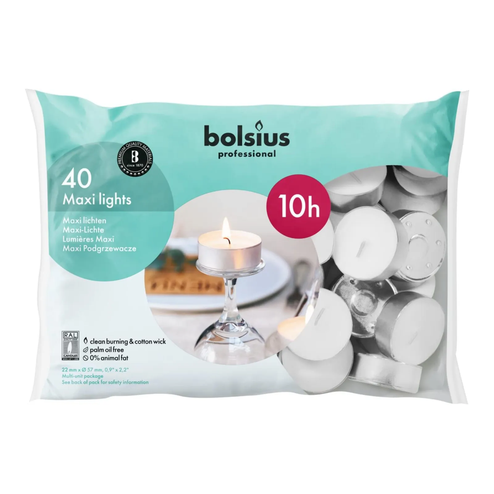 Bolsius Maxi Theelichten (40 stuks)