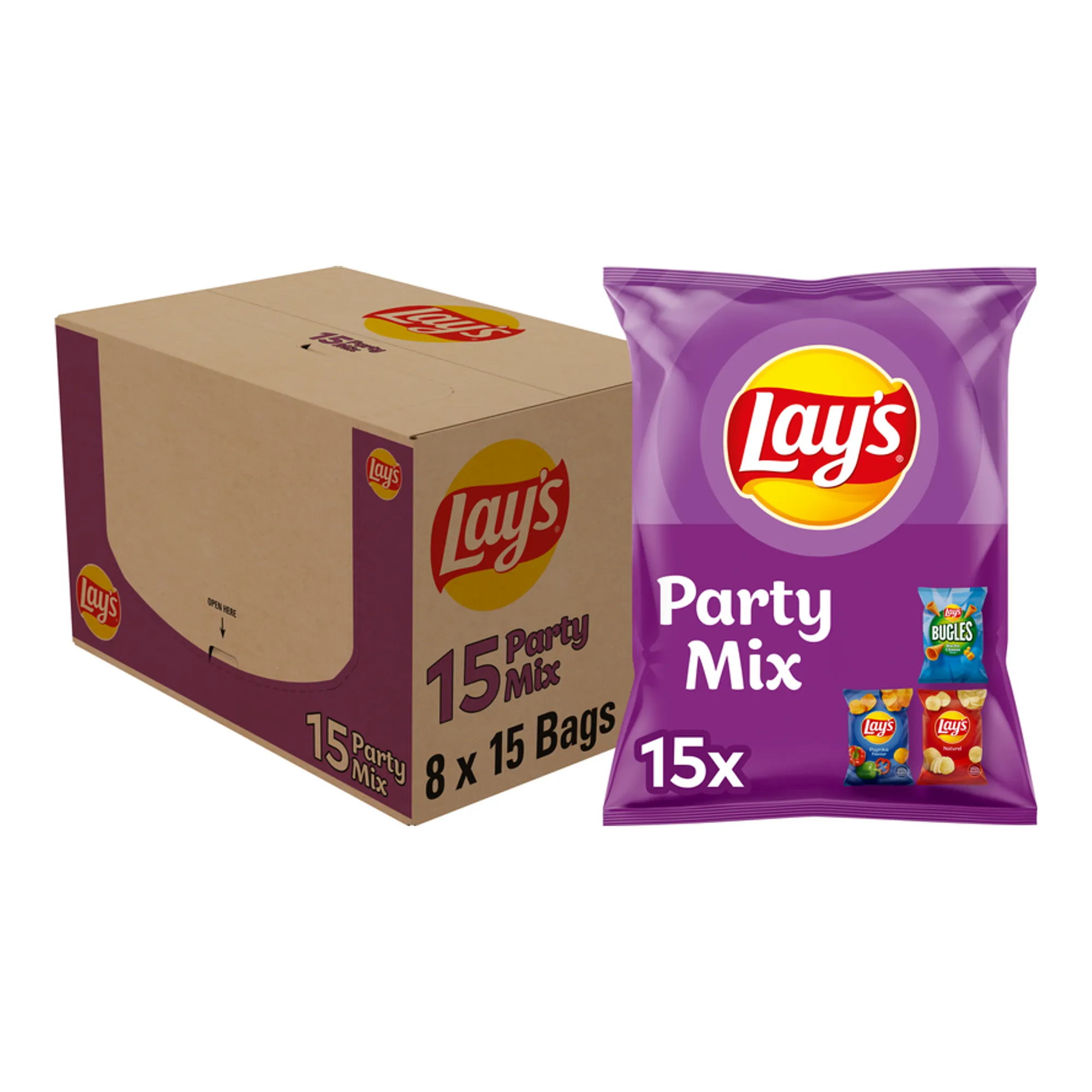 Lays Party Mix paprika naturel bugles 27,5gr (8x 15 stuks) - Foods