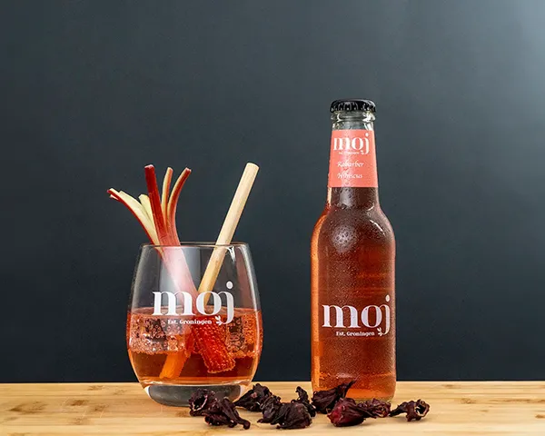 Moj Rabarber Hibiscus Glazen flesje (12x 0.2 liter)