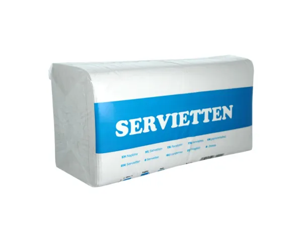 Servet Wit 1-laags 33x33 cm 1/4 vouw (500 stuks) - Afbeelding 2