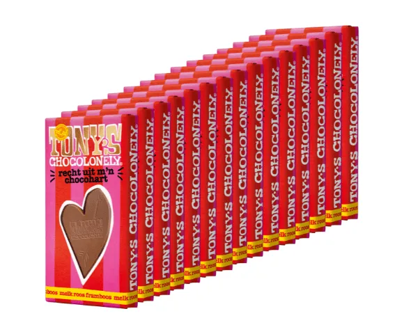 Tony’s Chocolonely Reep Melk Roos Framboos (15x 180gr)
