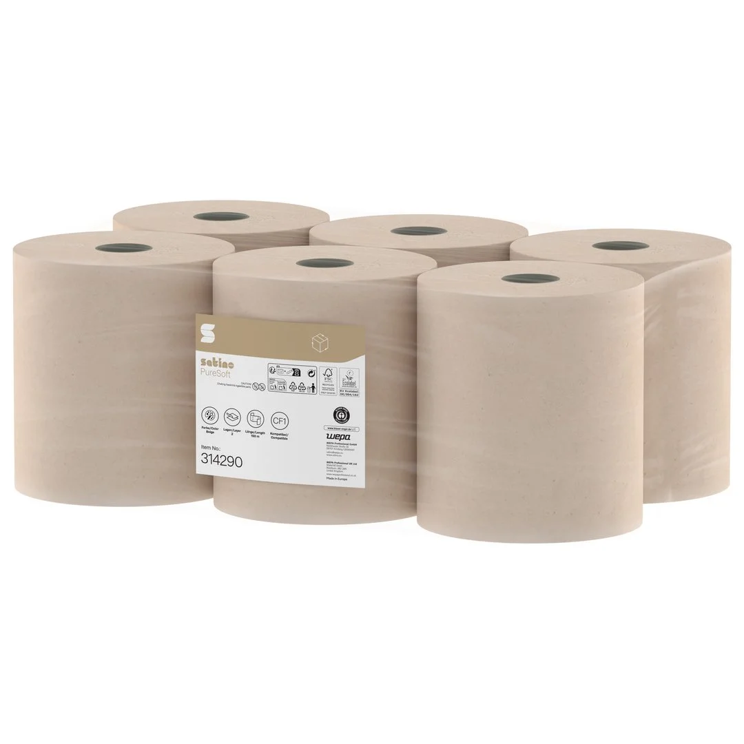 Satino Puresoft Midi Poetsrol 2 laags 150 meter (6 stuks)