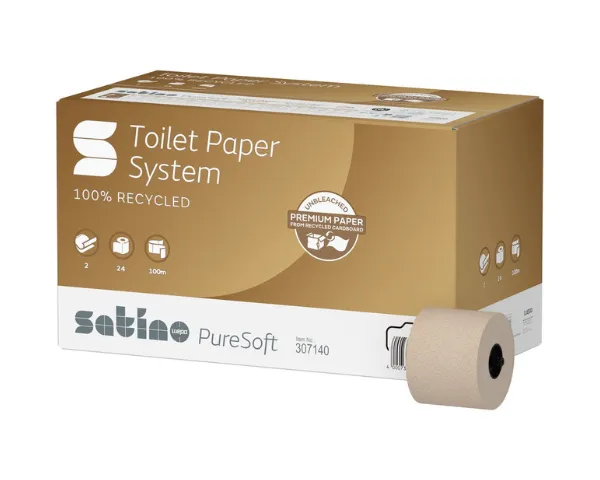Satino Puresoft Toiletpapier met Dop 2-laags (24x 100m)