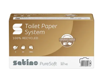 Satino Puresoft Toiletpapier met Dop 2-laags (24x 100m)