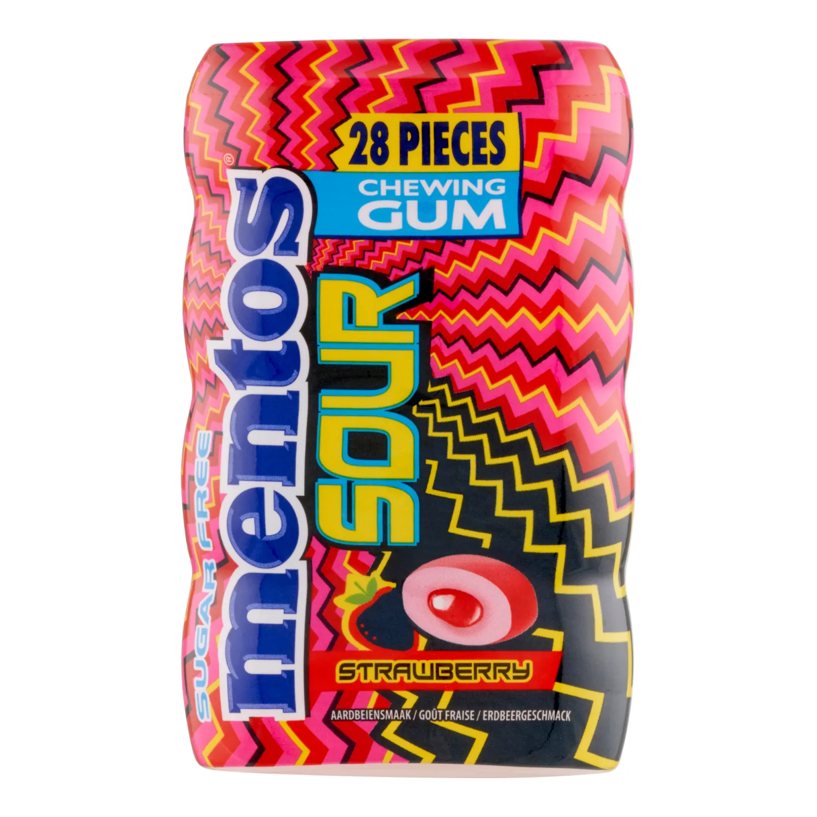 Mentos Kauwgom Sour Strawberry Pot (10x 28 stuks)