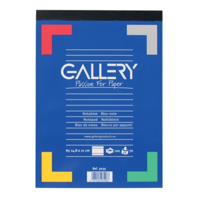 Gallery Schrijfblok, Ft A5, Gelijnd, Blok (100 vel)