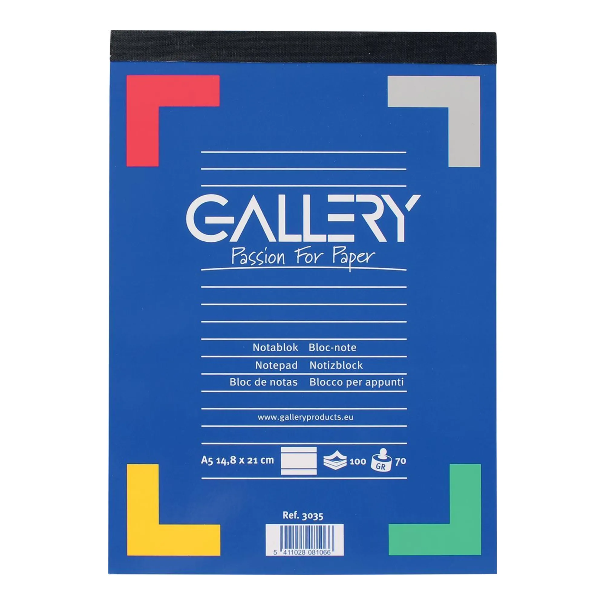 Gallery Schrijfblok, Ft A5, Gelijnd, Blok (100 vel)