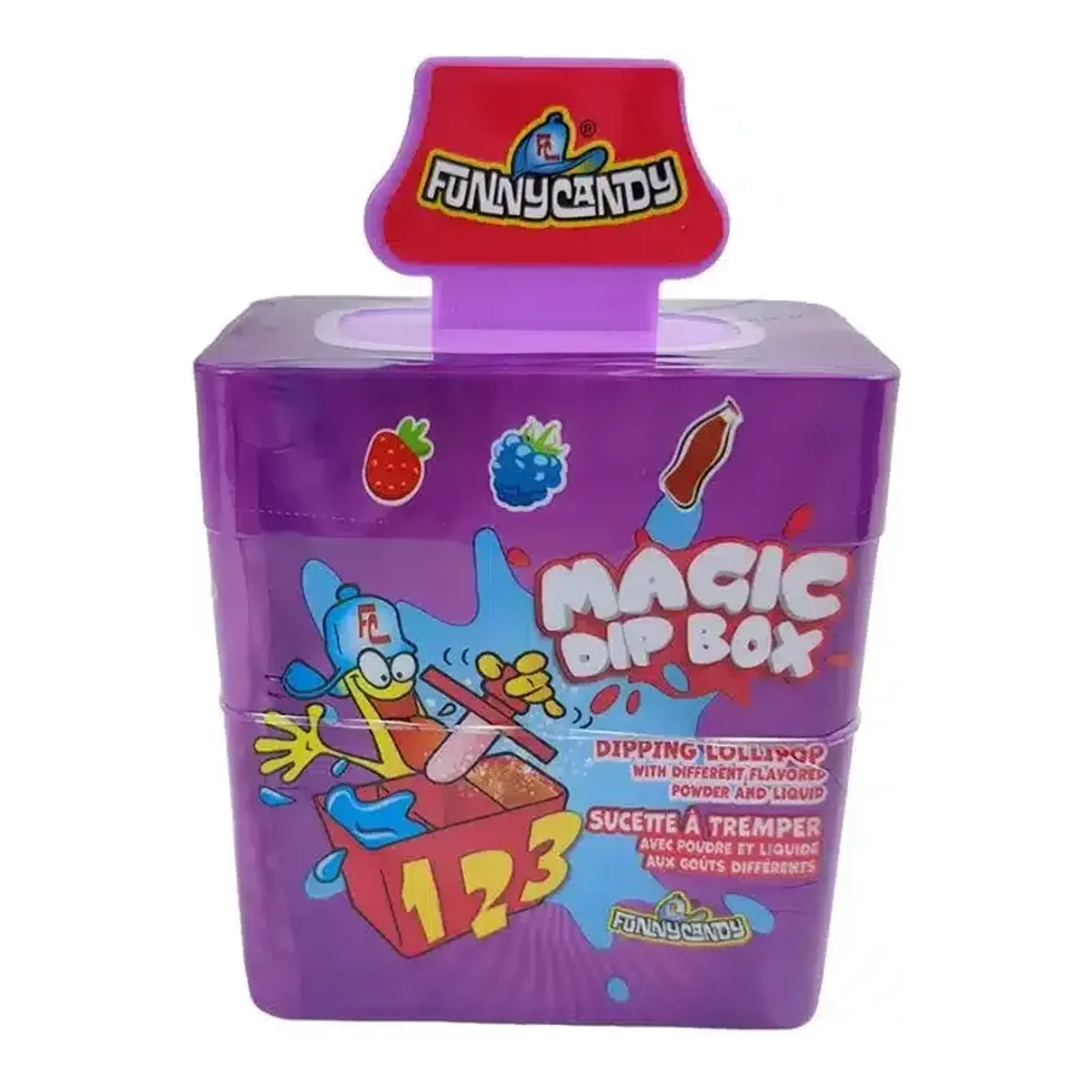 Lollipop met poeder en vloeibaar snoep (12x 61gr)