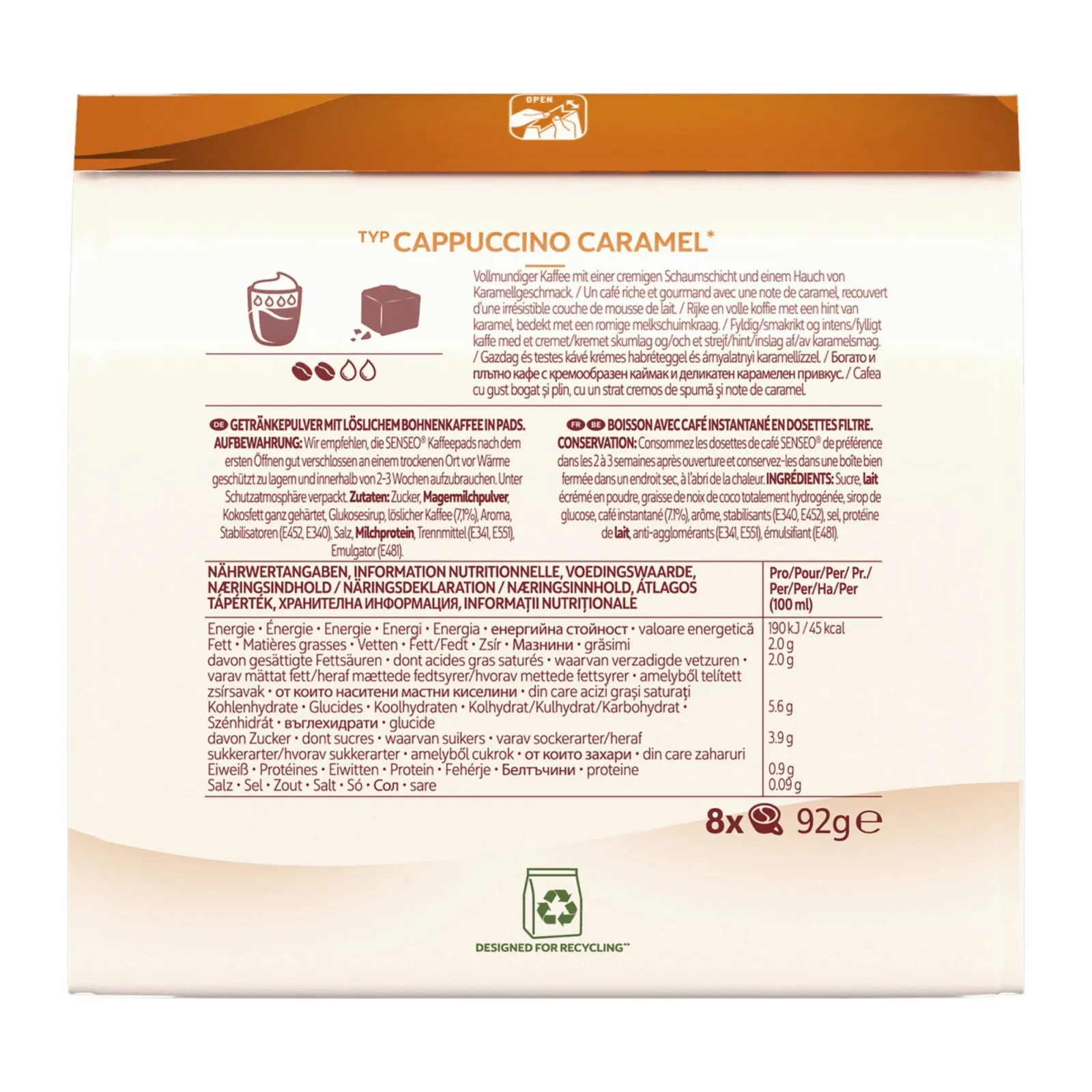 Senseo Cappuccino Caramel (4x 8-pads)