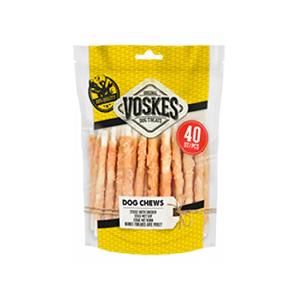 Voskes Stick Runderhuid met Kip 2×25 cm (20 stuks)