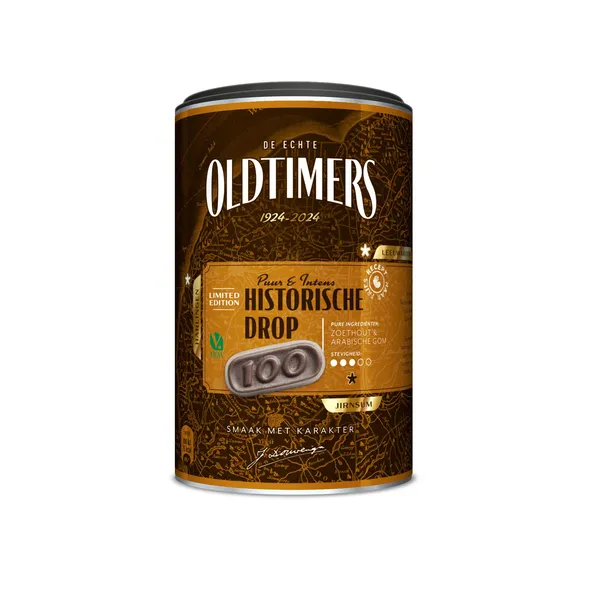 Oldtimers historische drop blikje 200 gr